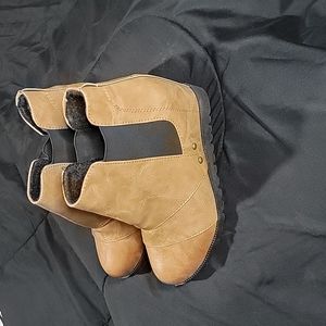 Wonghn Brown Faux Leather Boots